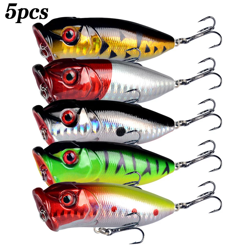 Fishing Lure Crankbait - 5Pcs Popper Fishing Lures 3d Eyes