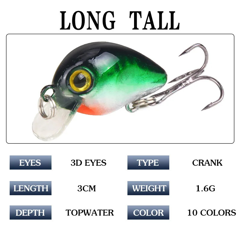 1/2/3pcs 30mm 2g Crazy wobbler - Fishing Lure Crankbait review and price