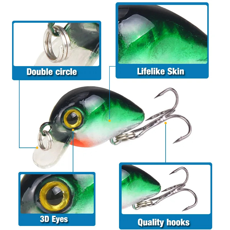 1/2/3pcs 30mm 2g Crazy wobbler - Fishing Lure Crankbait review and price